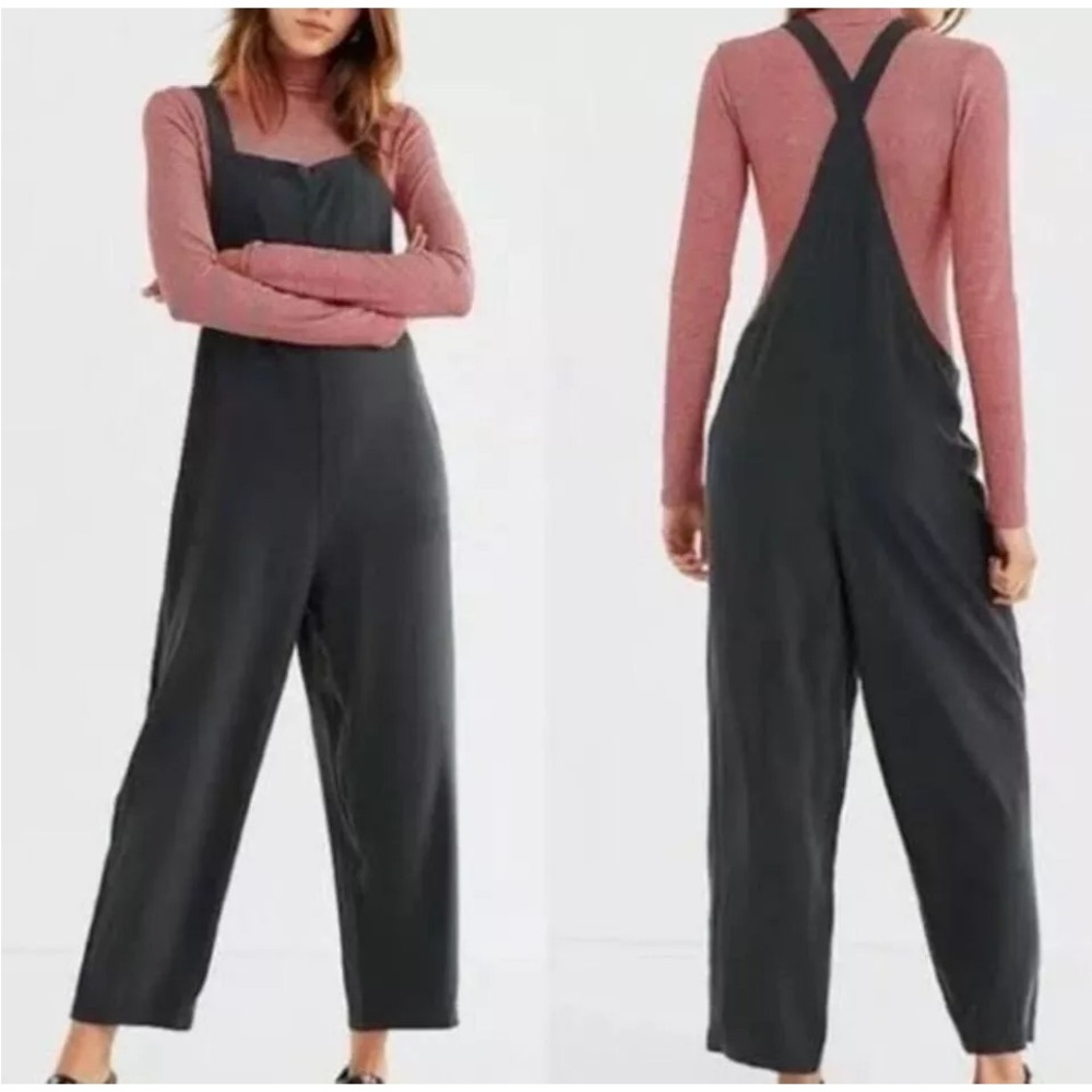 Urban Outfitters Dark Gray Tania Slouchy Overalls Jumpsuit Romper Hot Shot Sz XS - Picture 4 of 11